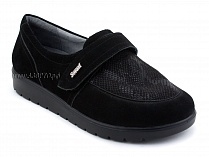 231115 Сурсил-Орто (Sursil-Ortho), туфли для взрослых, черные, кожа, стрейч ткань, полнота 6 в Челябинске