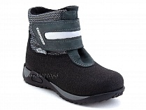 11-531-2 (20-21р) Скороход (Skorohod), ботинки демисезонные утепленные, байка, гидрофобная кожа, серый, черный в Челябинске