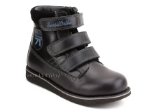 23-253 Сурсил (Sursil-Ortho), ботинки детские ортопедические с высоким берцем, кожа, нубук, черный в Челябинске