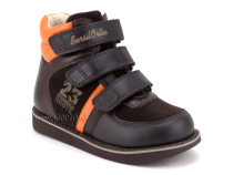 23-252 МАРК Сурсил (Sursil-Ortho), ботинки неутепленные с высоким берцем, кожа, нубук, коричневый, оранжевый в Челябинске