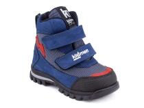 5008-03 (21-25) Кидмен (Kidmen), ботинки ортопедические профилактические, демисезонные утепленные, мембрана, нубук, байка, синий, серый, красный в Челябинске