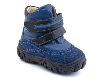 521-12 (21-26) Твики (Twiki) ботинки детские зимние ортопедические профилактические, кожа, натуральная шерсть, джинсово-черный в Челябинске