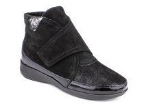 200233  Сурсил-Орто (Sursil-Ortho), ботинки для взрослых, черные, нубук, стрейч, кожа, полнота 7 в Челябинске