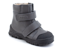 3381-721 Тотто (Totto), ботинки детские утепленные ортопедические профилактические, байка, кожа, серый в Челябинске