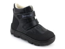 BL-271(05) Боттилини (Bottilini), ботинки  детские демисезонные  ортопедические профилактические, кожа, байка, черный в Челябинске