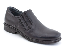 51213  ШагоВита (Shagovita), туфли школьные профилактические  для мальчиков, кожа, черный в Челябинске