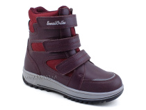 А45-132 Сурсил (Sursil-Ortho), ботинки подростковые зимние ортопедические с высоким берцем, натуральныя шерсть, кожа, бордовый в Челябинске