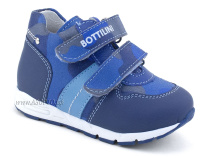 BL-209(3) Боттилини (Bottilini), полуботинки  детские  ортопедические профилактические, кожа, синий в Челябинске