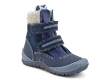 23011-080-01 (21-25)  Тапибу (Tapiboo), ботинки детские демисезонные утепленные ортопедические профилактические , байка, кожа, нубук, синий в Челябинске