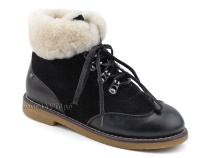 А44-071-2 Сурсил (Sursil-Ortho), ботинки детские ортопедические профилактичские, зимние, натуральный мех, замша, кожа, черный в Челябинске