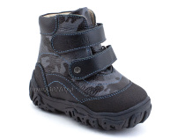 520-10 (21-26) Твики (Twiki) ботинки детские зимние ортопедические профилактические, кожа, натуральный мех, черный, камуфляж в Челябинске