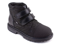 201-125 (31-36) Бос (Bos), ботинки детские утепленные профилактические, байка, кожа, нубук, черный, милитари в Челябинске