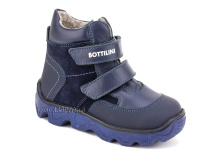 BL-271(50) Боттилини (Bottilini), ботинки  детские демисезонные  ортопедические профилактические, кожа, нубук, байка, темно-синий в Челябинске