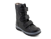 207ч (26-30) Аквелла (Akwella), ботинки зимние ортопедические с высоким берцем, натуральная шерсть, кожа, черный в Челябинске