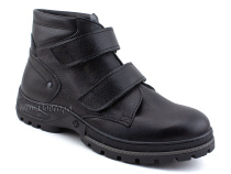 308 (41-45) Аквелла (Akwella), ботинки подростковые демисезонные  утепленные  ортопедические, ворсин, кожа, черный в Челябинске